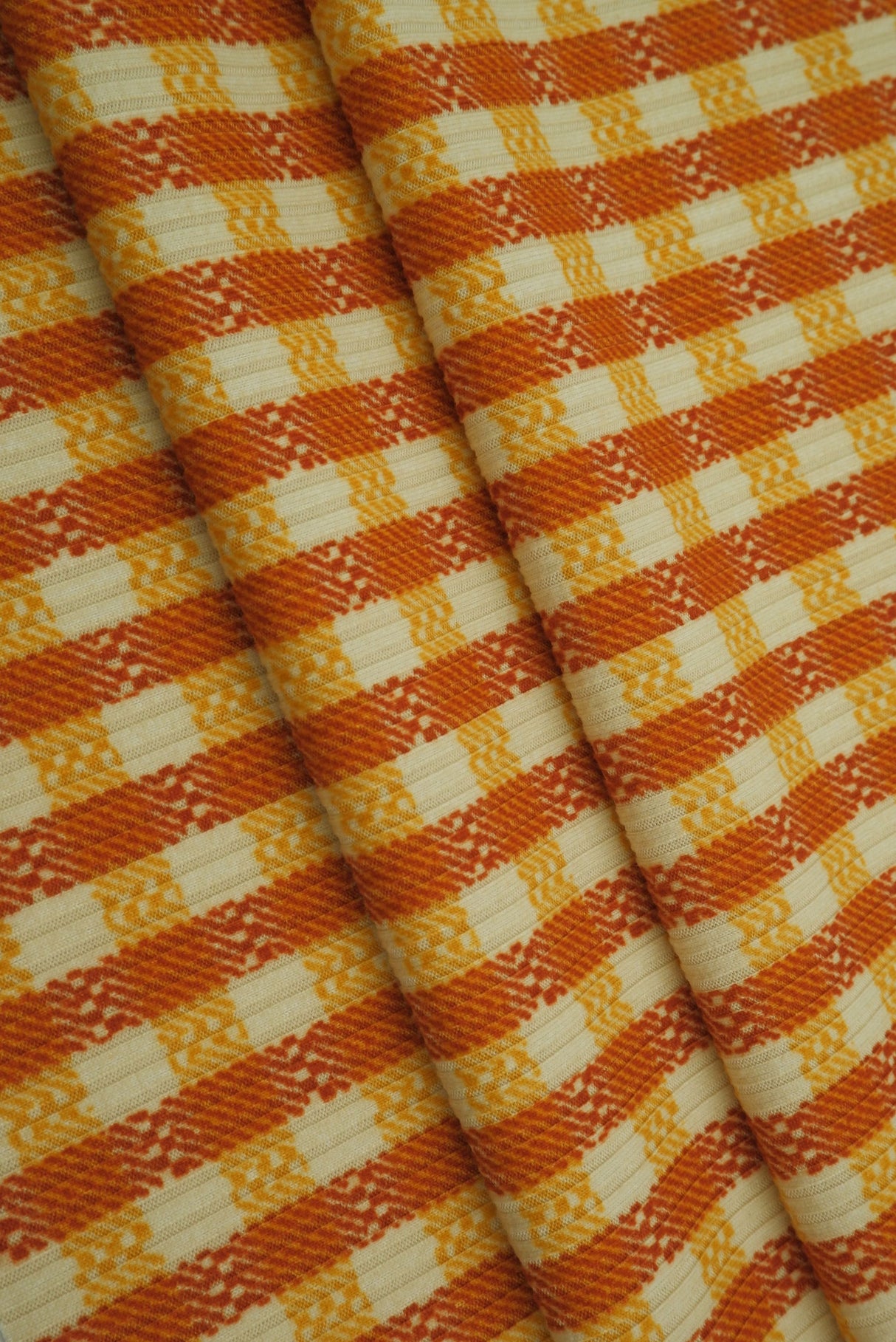 Checkered Rib Stretch Knit Fabric