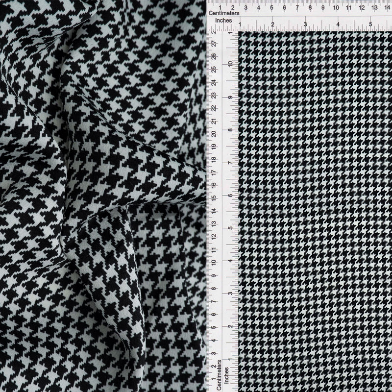 Bubble Satin Houndstooth Print Fabric