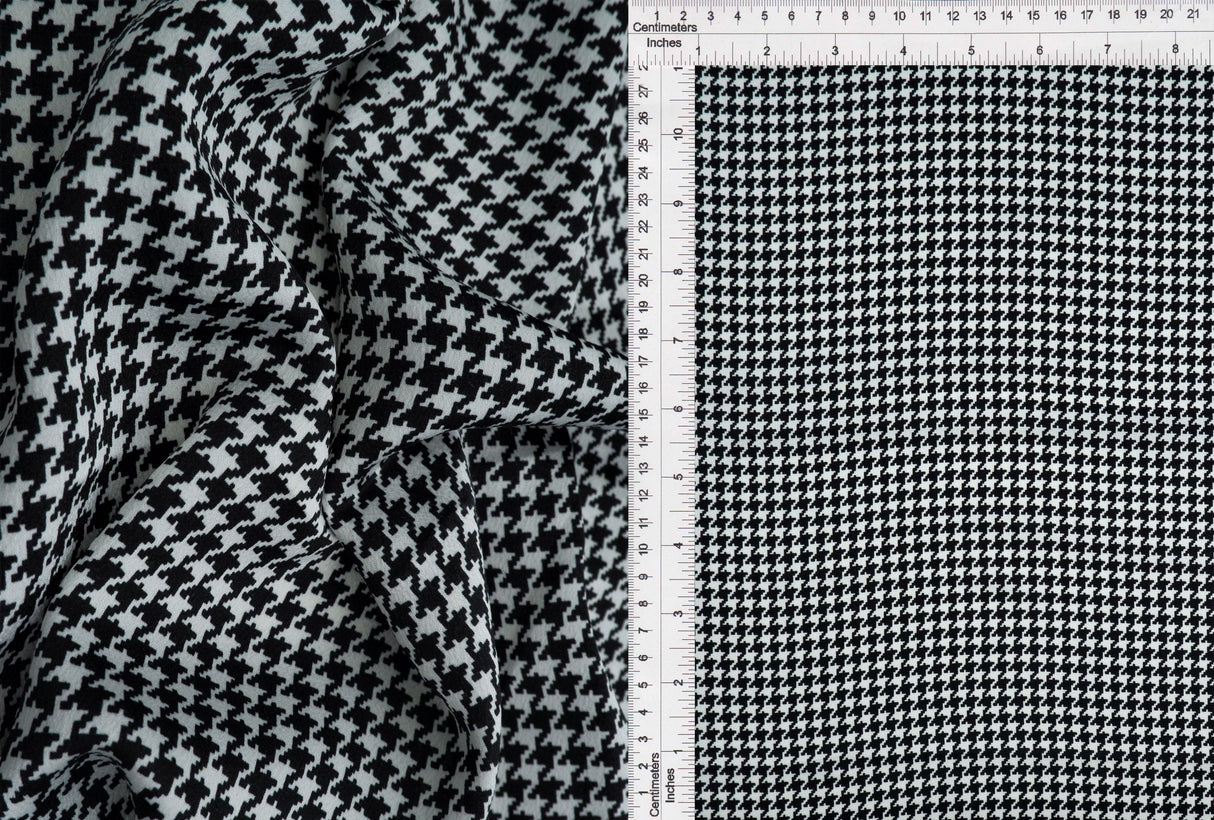 Bubble Satin Houndstooth Print Fabric