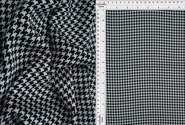 Bubble Satin Houndstooth Print Fabric