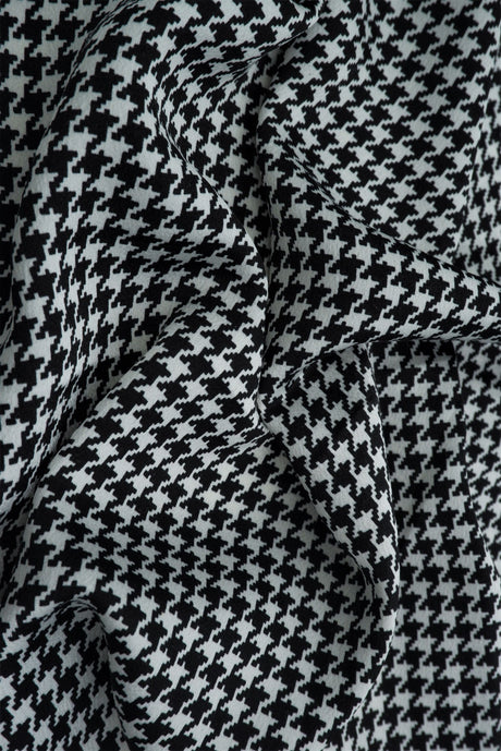 Bubble Satin Houndstooth Print Fabric