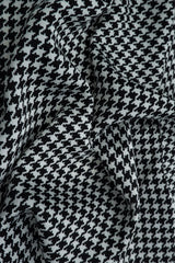 1 Yard Bubble Satin Houndstooth Print Fabric, 58/59? Wide 97% Polyester, 3% Spandex