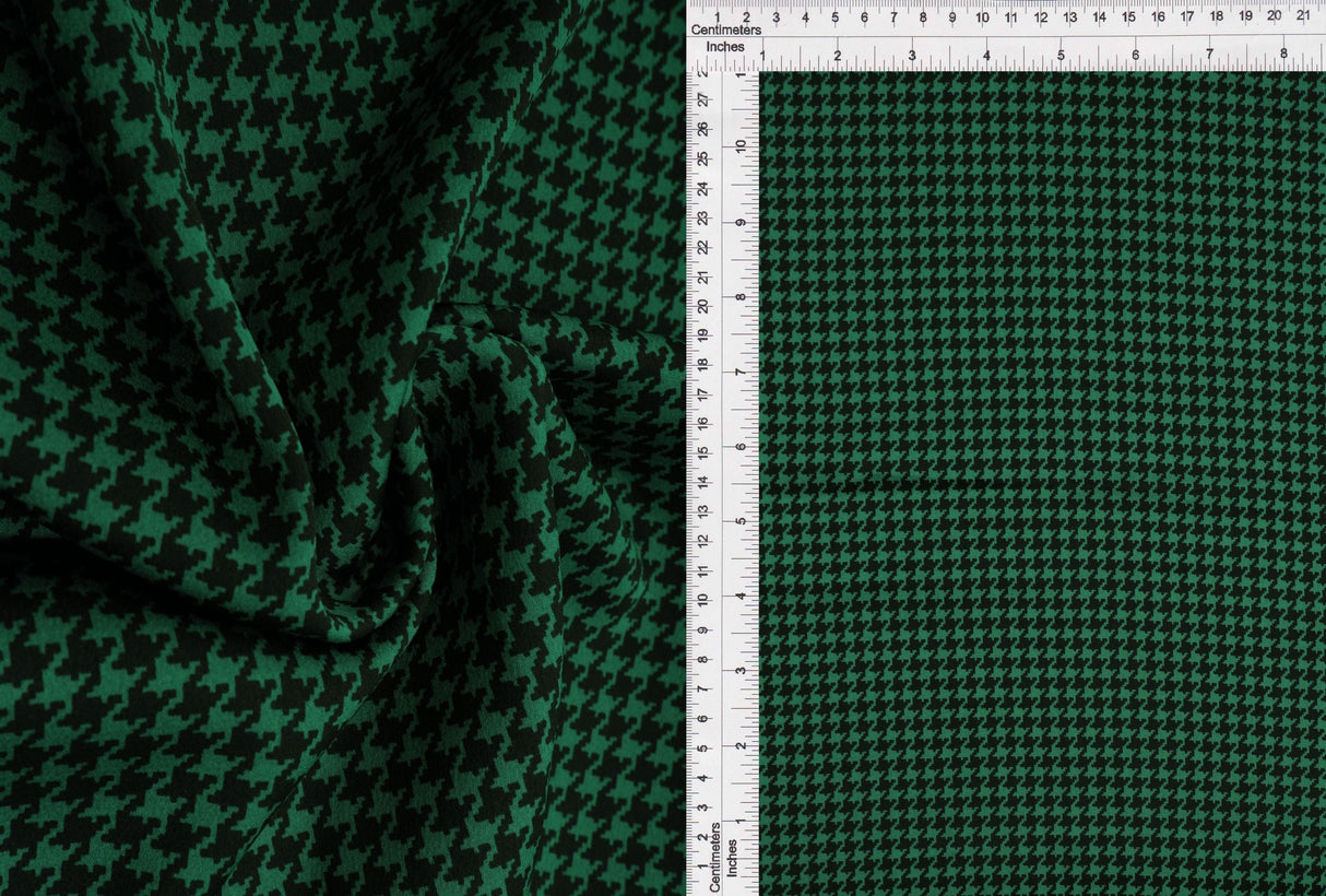 Bubble Satin Houndstooth Print Fabric