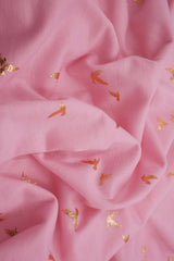 French Terry Bird Foil Knit Fabric