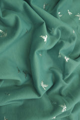 French Terry Bird Foil Knit Fabric