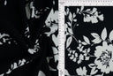 Floral Techno Crepe Knit Fabric Black White