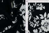 Floral Techno Crepe Knit Fabric Black White