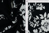 Floral Techno Crepe Knit Fabric Black White