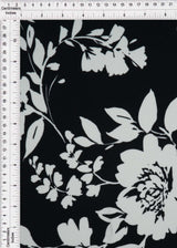 Floral Techno Crepe Knit Fabric Black White
