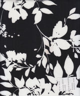 Floral Techno Crepe Knit Fabric Black White