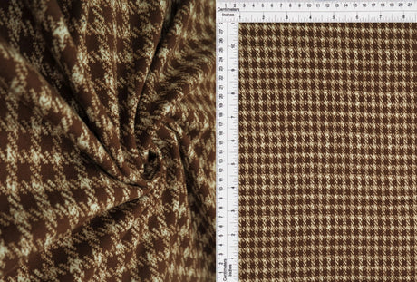 1 Yard Classic Plaid Check Brushed DTY Knit Fabric Soft Stretch 58/60" Wide