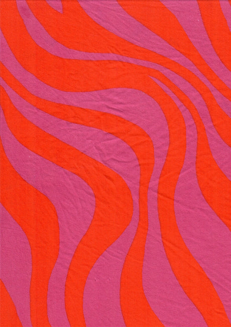 DTY Brushed Zebra Print Fabric, Stretch Animal Knit, 58/60" Wide Lightweight