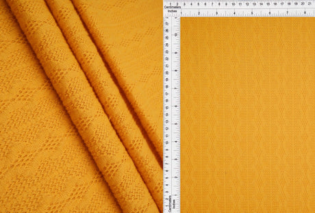 Cable Knit Jacquard Sweater Fabric, Heavyweight Stretch Knit 58/60" Wide