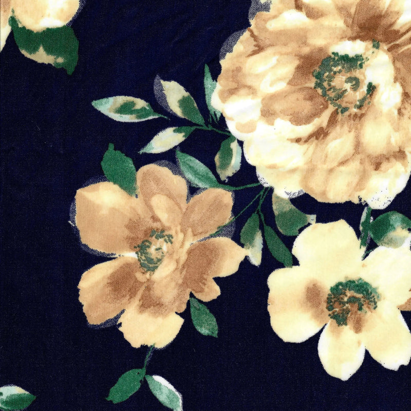 1 Yard Satin Floral Print Fabric, 57/58'' Wide 100% Polyester