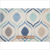 Spanish Blue/Gray Ikat-Like Geometric Woven