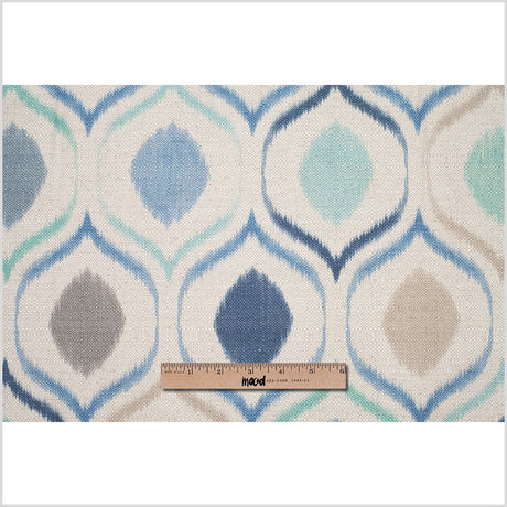 Spanish Blue/Gray Ikat-Like Geometric Woven
