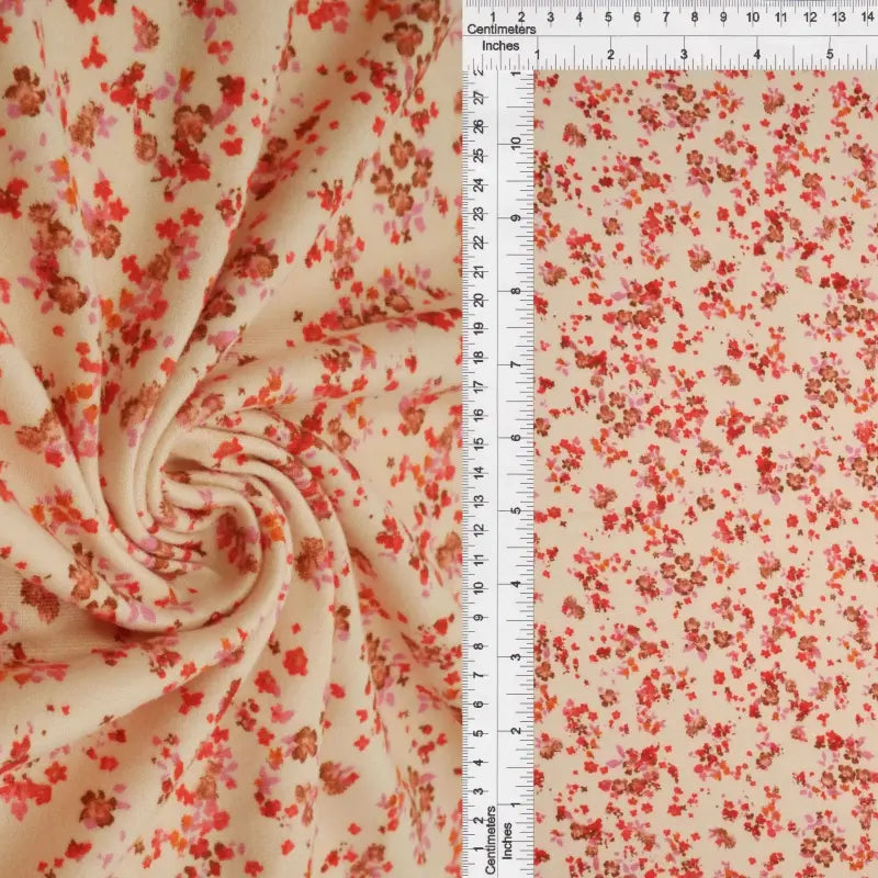 1 Yard DTY Brushed Ditsy Floral Flower Print Stretch Knit Fabric 58/60 Inch Wide