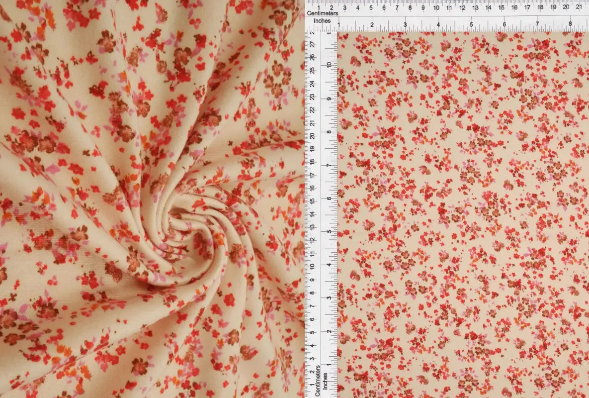 1 Yard DTY Brushed Ditsy Floral Flower Print Stretch Knit Fabric 58 Inch Wide