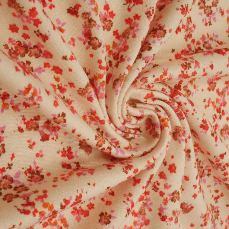 1 Yard Ditsy Floral DTY Brushed Knit Fabric Soft Stretch 58 Inch Wide