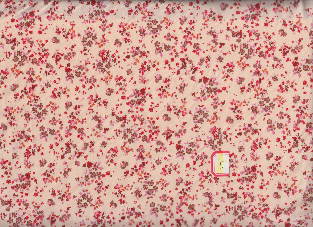 1 Yard Ditsy Floral DTY Brushed Knit Fabric Soft Stretch 58 Inches Wide