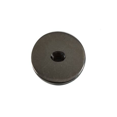 Shank Back Zamac Button - 32L/20mm - Black with Gunmetal Gray Metal Rim