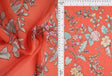Floral Chiffon Print Fabric Orange