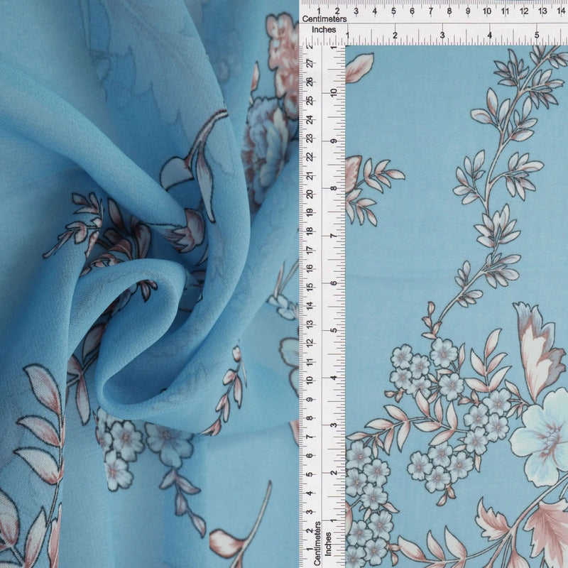 1 Yard Hi Multi Chiffon Floral Print Fabric, 57/58'' Wide 100% Polyester