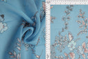 1 yarda de tela de chiffon multicolor con estampado floral, 57/58'' de ancho 100% poliéster