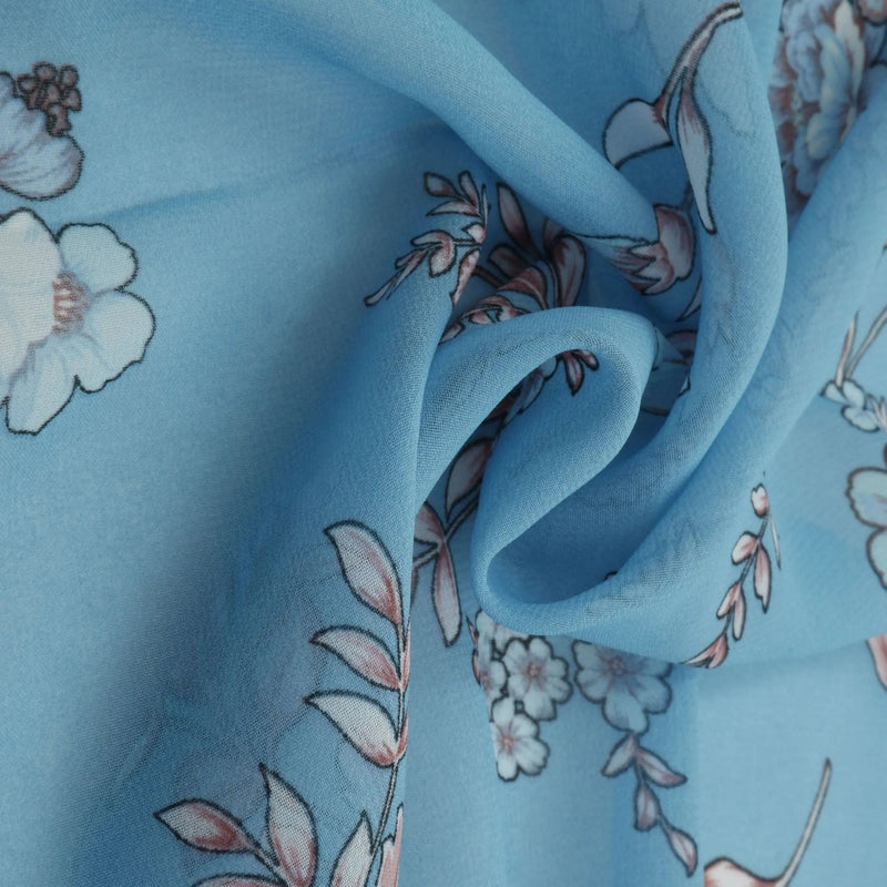 1 Yard Lightweight Cotton Chiffon 57/58''Wide Semi Sheer in Denim or Orange