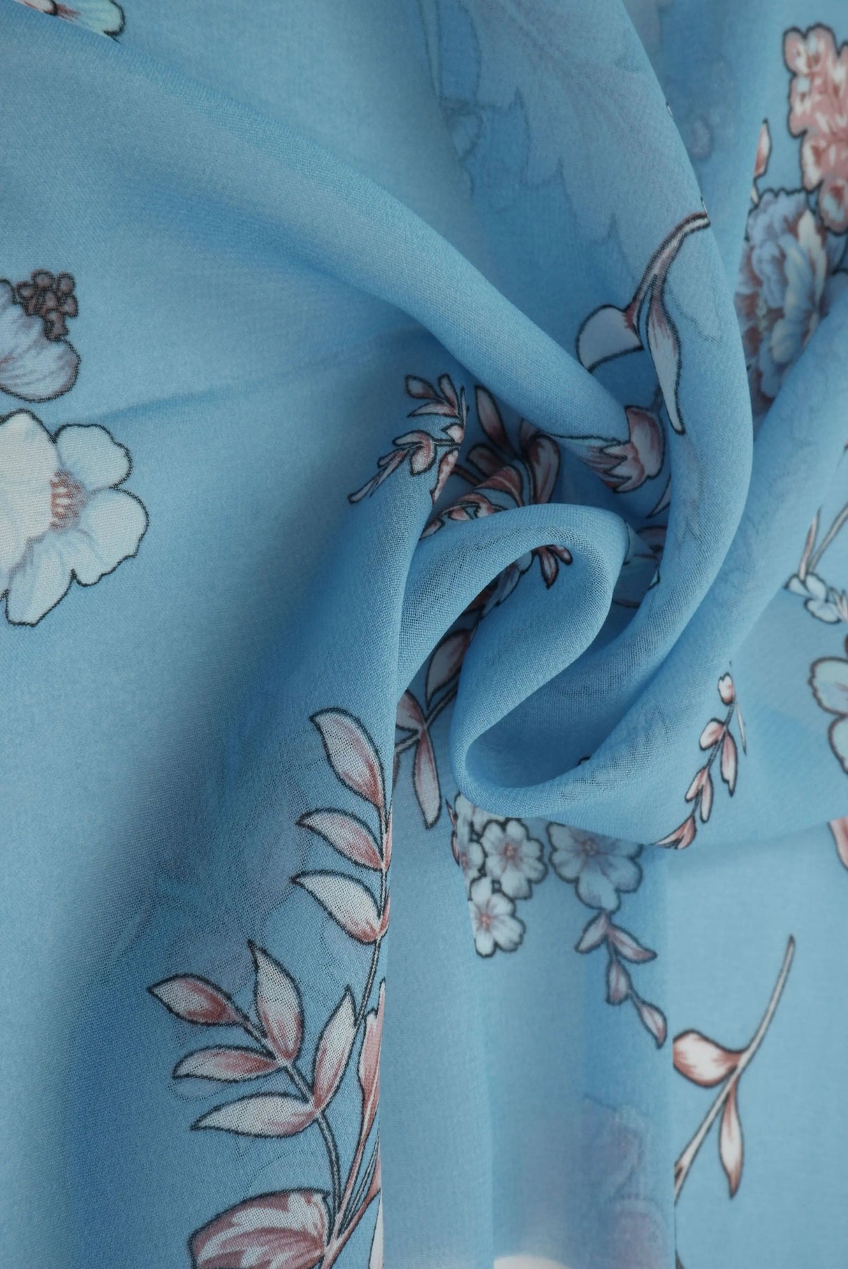 1 Yard Hi Multi Chiffon Floral Print Fabric, 57/58? Wide 100% Polyester