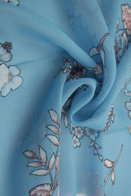 1 Yard Hi Multi Chiffon Floral Print Fabric, 57/58'' Wide 100% Polyester