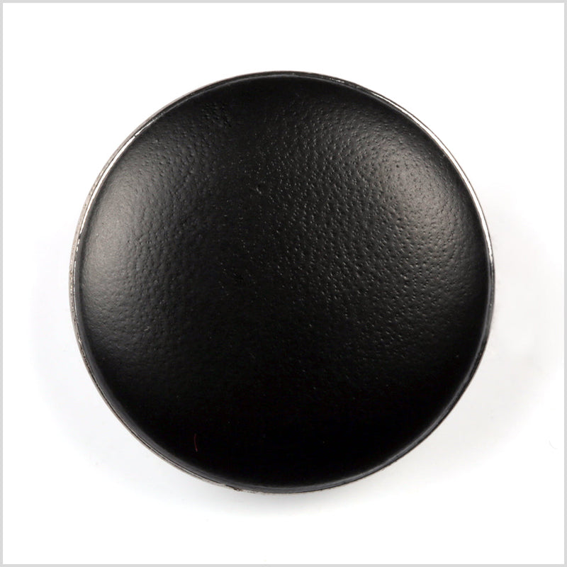 Shank Back Zamac Button - 36L/23mm - Black with Silver Metal Rim