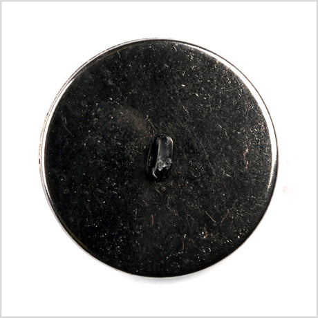 Shank Back Zamac Button - 44L/28mm - Black with Silver Metal Rim