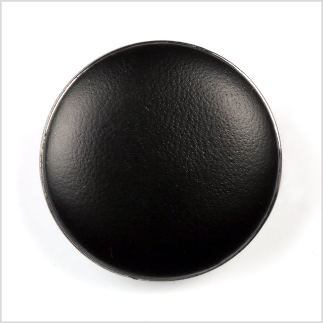 Shank Back Zamac Button - 44L/28mm - Black with Silver Metal Rim