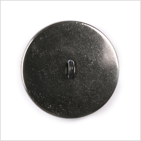 Shank Back Zamac Button - 44L/28mm - Faded Black with Silver Metal Rim