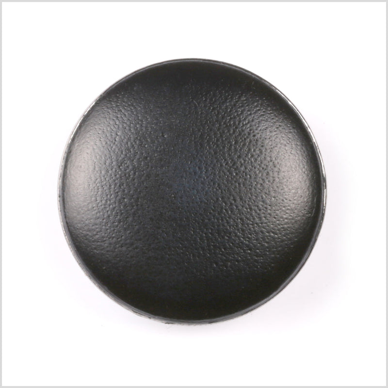 Shank Back Zamac Button - 44L/28mm - Faded Black with Silver Metal Rim