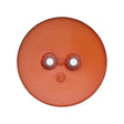 Plastic 2-Hole Button - 44L/28mm - Orange Dish Shaped with Radiating Textured Center