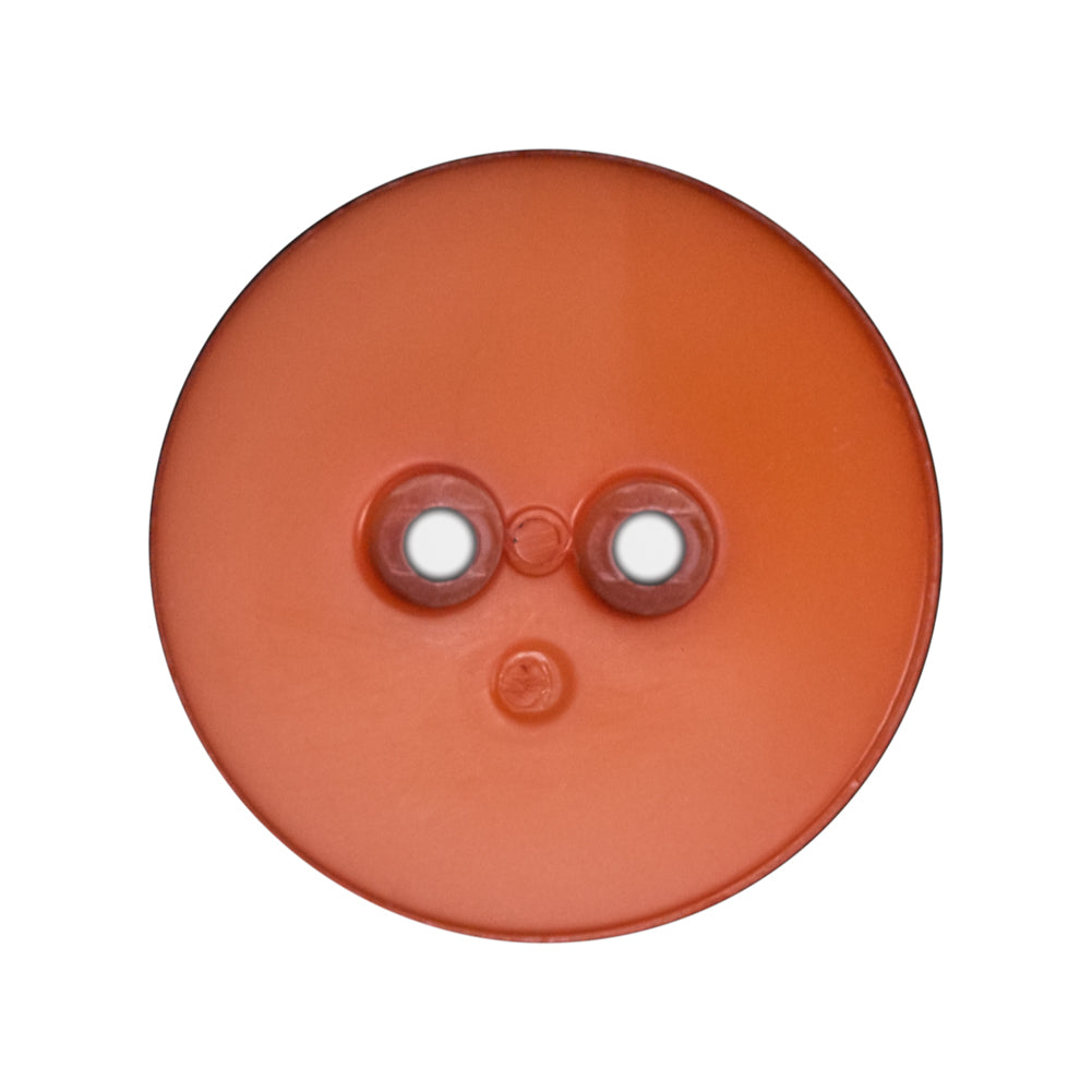 Plastic 2-Hole Button - 44L/28mm - Orange Dish Shaped with Radiating Textured Center