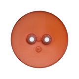 Plastic 2-Hole Button - 44L/28mm - Orange Dish Shaped with Radiating Textured Center