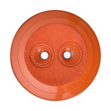 Plastic 2-Hole Button - 54L/34mm - Orange Dish Shaped with Radiating Textured Center