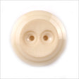 Plastic 2-Hole Button - 54L/34mm - Ivory Dish Shaped with Radiating Textured Center
