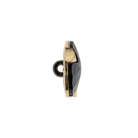 Black/Gold Rhinestone Button - 28L/18mm