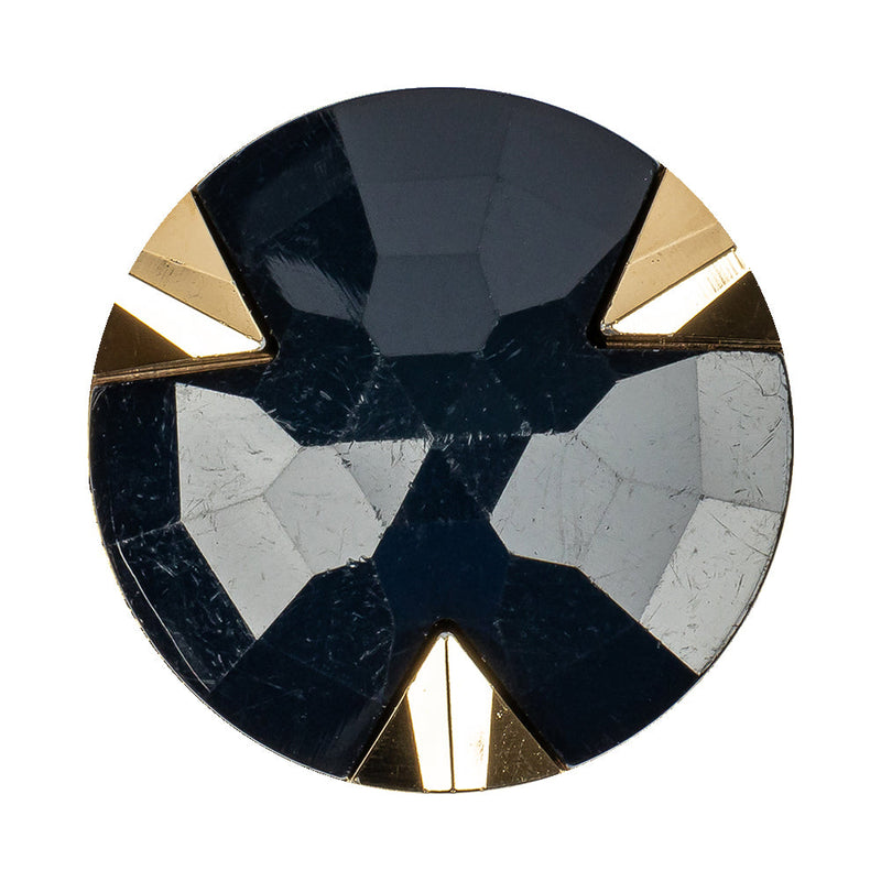 Navy/Gold Rhinestone Button - 54L/34mm