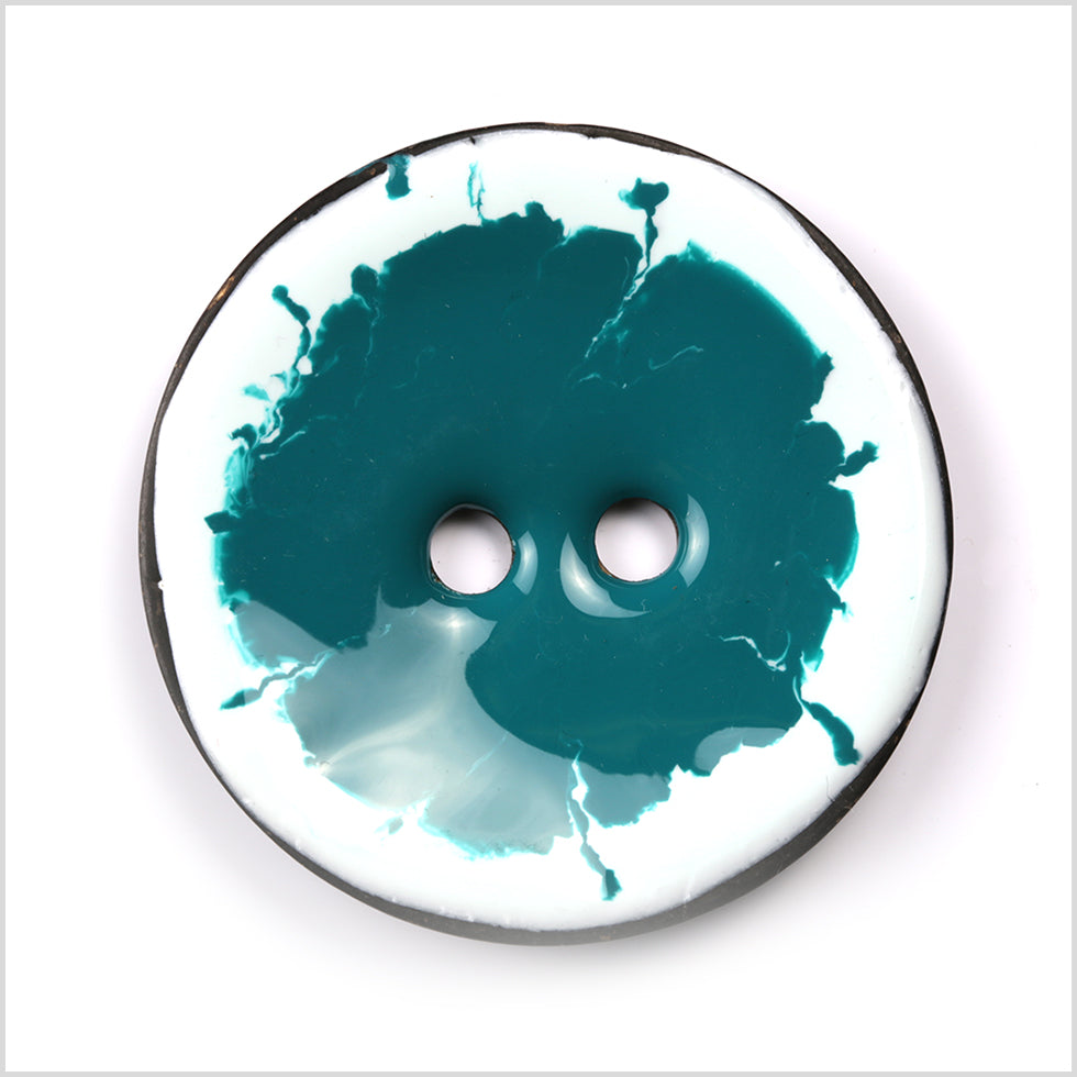 Teal 2-Hole Coconut Button - 80L/50.8mm