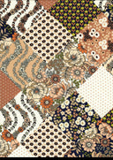 1 yarda de tela de lana dobby con patchwork floral, 57/58'' de ancho 100% poliéster