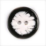 White and Black 2-Hole Coconut Button - 80L/50.8mm