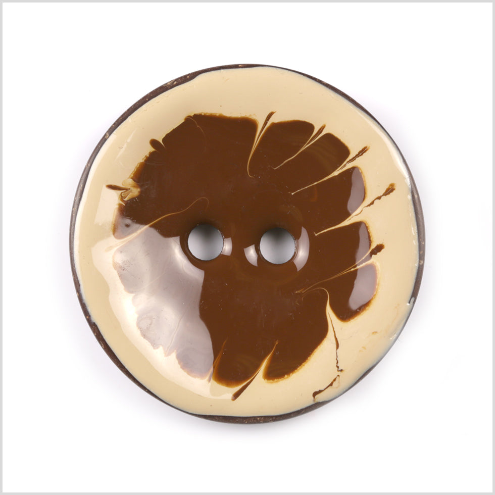 Brown 2-Hole Coconut Button - 40L/25.5mm