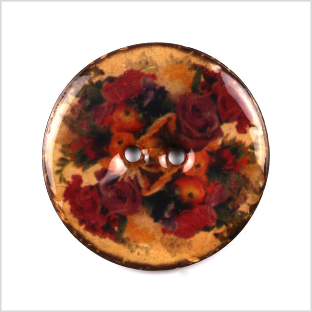 Floral Coconut Button - 28L/18mm