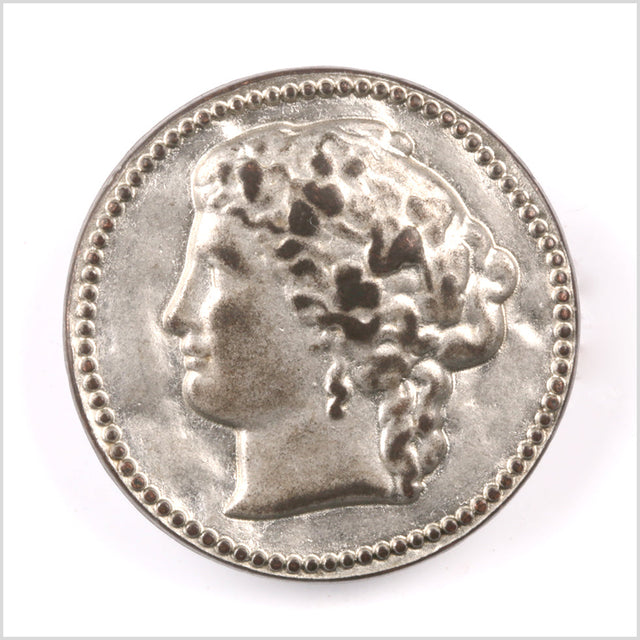 Silver Coin Metal Shank Back Button - 32L/20mm