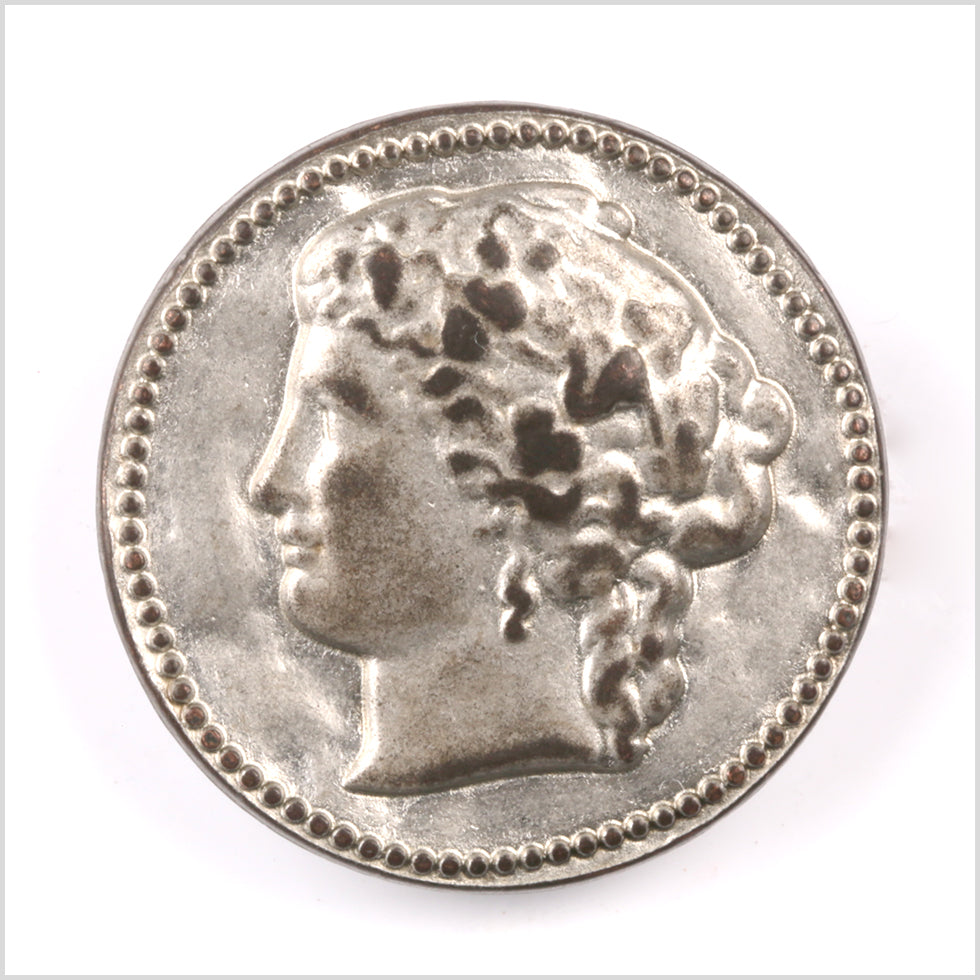 Silver Coin Metal Shank Back Button - 44L/28mm